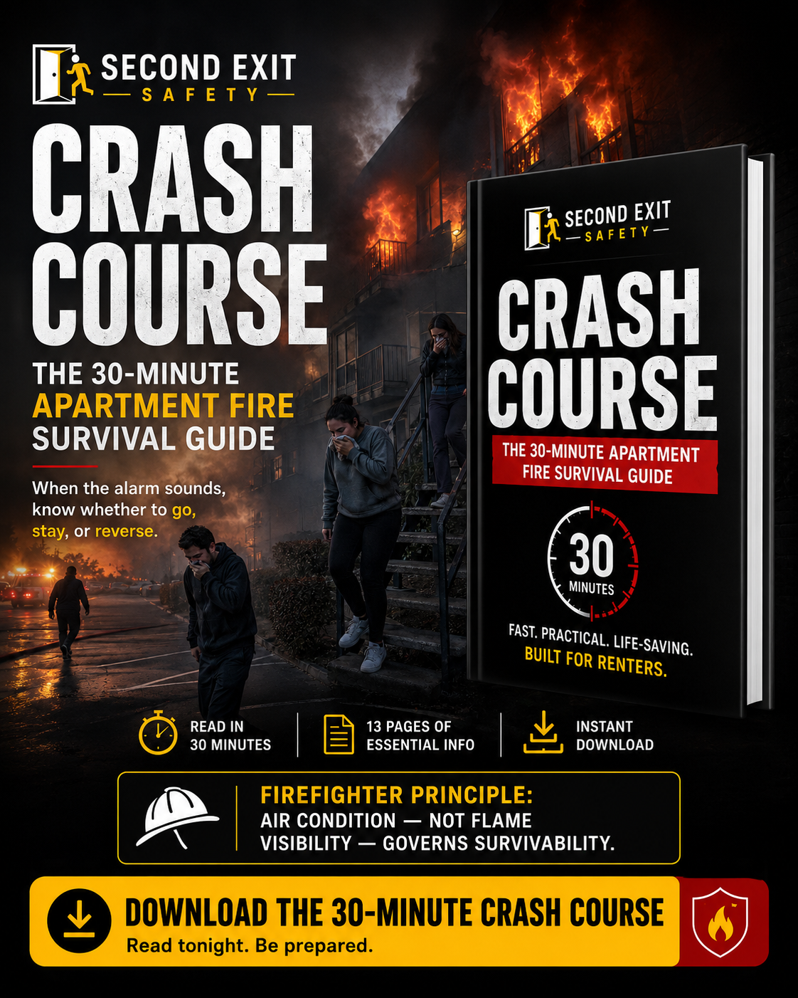 Second Exit Crash Course — 30-Minute Apartment Fire Survival Guide